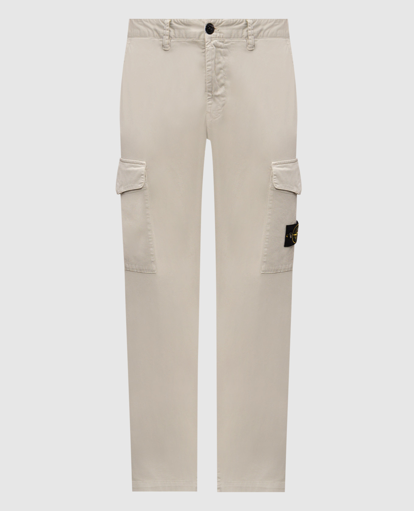 Серые брюки-карго с патчем