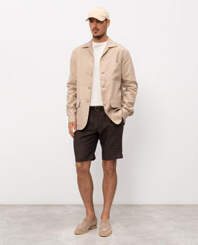 Stefano Ricci Джемпер з шовком та льоном кольору айворі K616445G01F26112