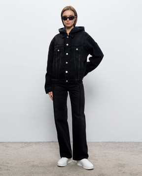 Vetements Чорні джинси з патчем логотипа MH27DJ086B