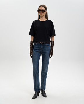 Khaite Черная футболка Allen из шелка 24464219