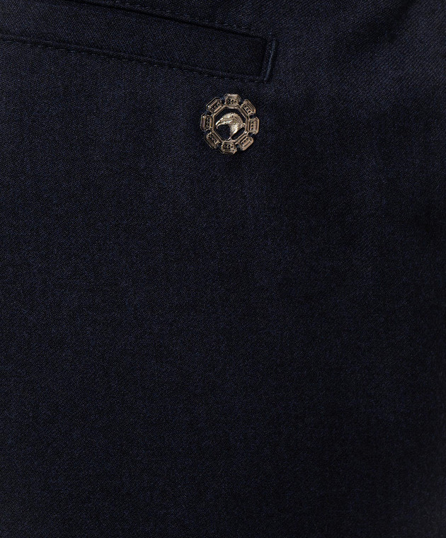 Stefano Ricci Синие брюки из шерсти M8T63B0180T6054 изображение 5