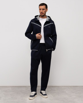 Brunello Cucinelli Синя спортивна куртка з емблемою MM8433376G