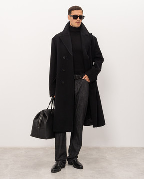 Fendi Чорне двобортне пальто з вовною FF0879B1HM