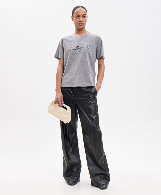 Maison Margiela MM6 Серая меланжевая футболка с принтом логотипа S52GC0368M20170 изображение 2