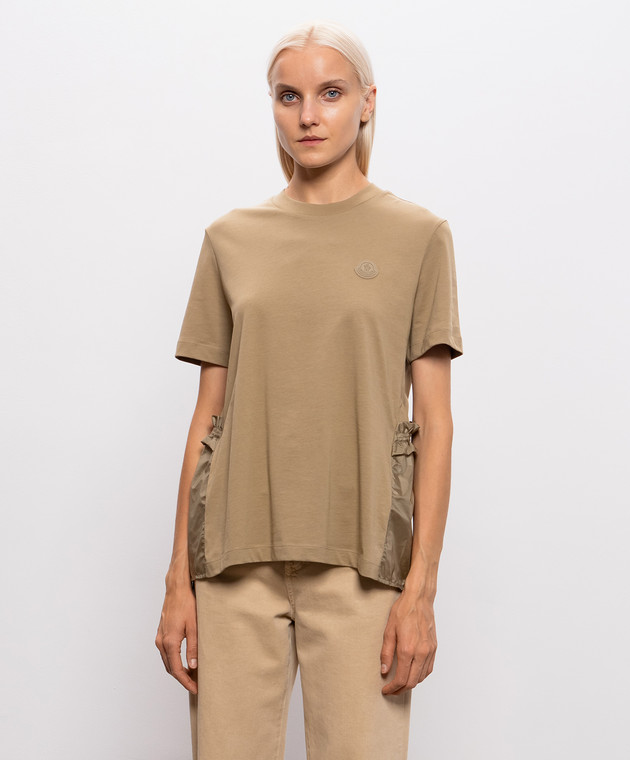 Moncler Коричнева футболка з нашивкою логотипа L20938C0000889B8Q зображення 2