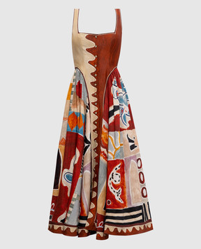 Alemais Сукня Michelle в брендовий принт з льоном 6040D