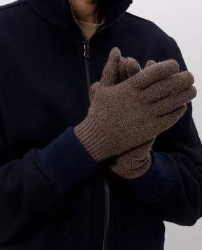 Brunello Cucinelli Коричневі рукавички з кашеміру M2293118