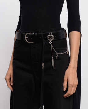 Ann Demeulemeester Чорний шкіряний ремінь Ranja з підвісками B0014369LT128