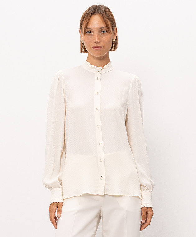 Twinset Блуза кольору айворі з шовком 262TP278B зображення 3