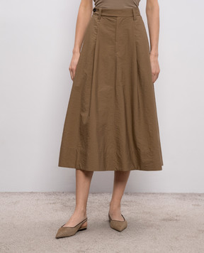 Brunello Cucinelli Коричнева спідниця з ланцюжком M0F79G3951