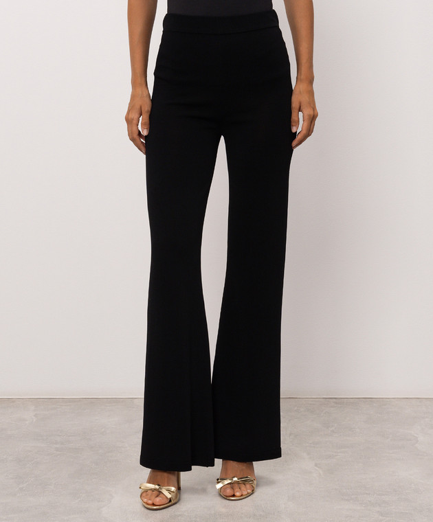 Twinset Черные брюки клеш с пластиной логотипа 262TP3540 изображение 3