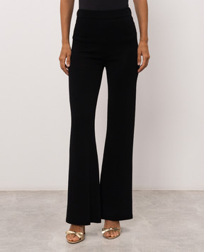 Twinset Чорні штани кльош з пластиною логотипа 262TP3540