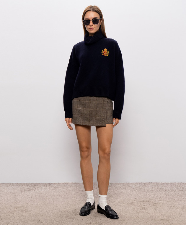 Sporty & Rich Темно-синий свитер NY Crest из шерсти WS06485243BL106 изображение 2