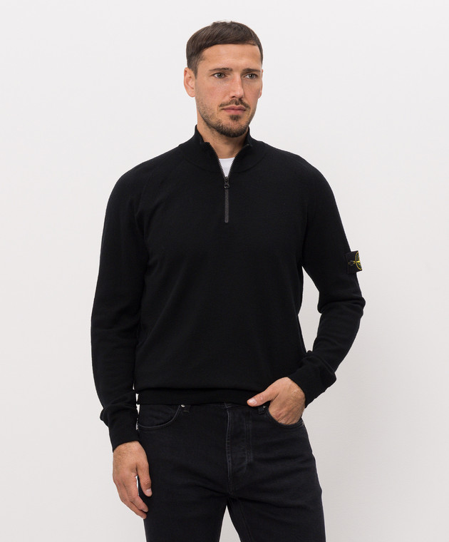 Stone Island Черный джемпер с шерстью L2S155100008S00A1 изображение 3