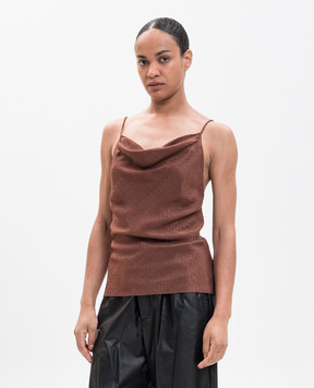 Maison Margiela MM6 Коричневый топ в логотип шаблон S52NC0363M36007