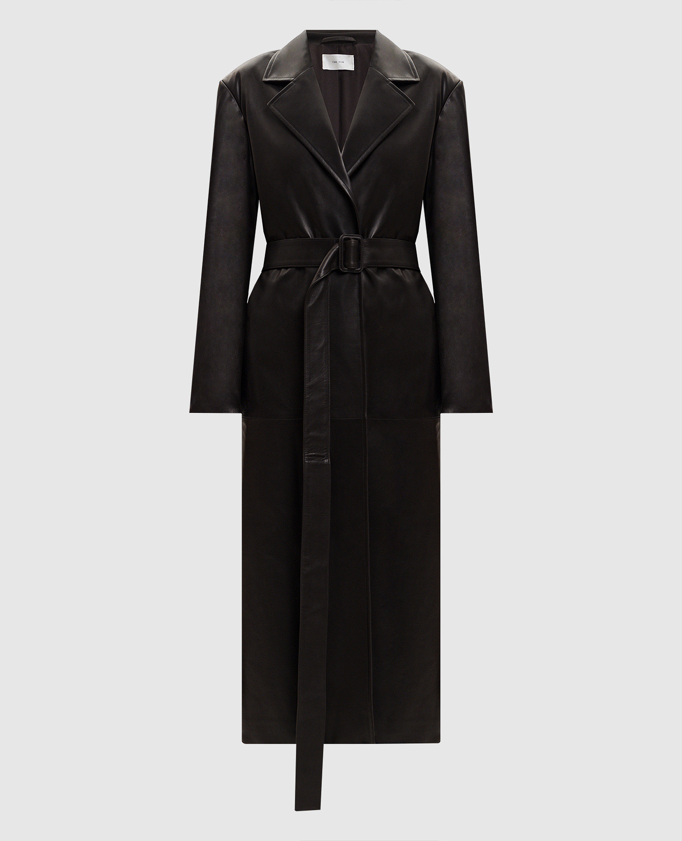 

Коричневое кожаное пальто на запах Raisa, Коричневый, Пальто