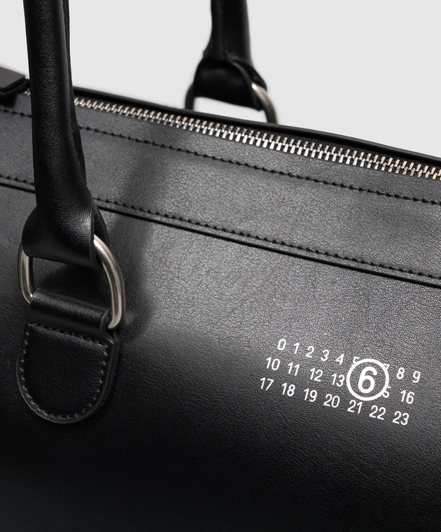 Maison Margiela MM6 Черная кожаная дорожная сумка Bauletto SB6WI0009P9061 изображение 4