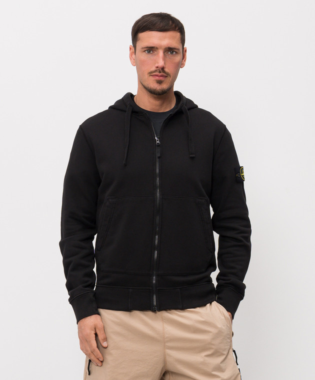 Stone Island Черная спортивная куртка с логотипом патча L1S156100061S0051 изображение 3