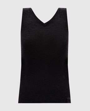 Victoria Beckham Серый топ из шерсти с открытой спиной 1326KTP007310B