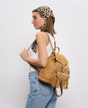 Ermanno Scervino Коричневий замшевий рюкзак з бахромою D483S308TRIFV