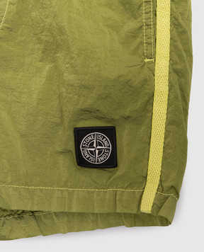 Stone Island Дитячі зелені шорти для плавання з логотипом L1S16B100002S00431012