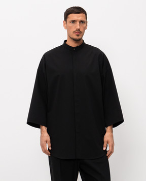 Fear of God Чорна сорочка Mandarin Relaxed з вовною FG9M60606OXF