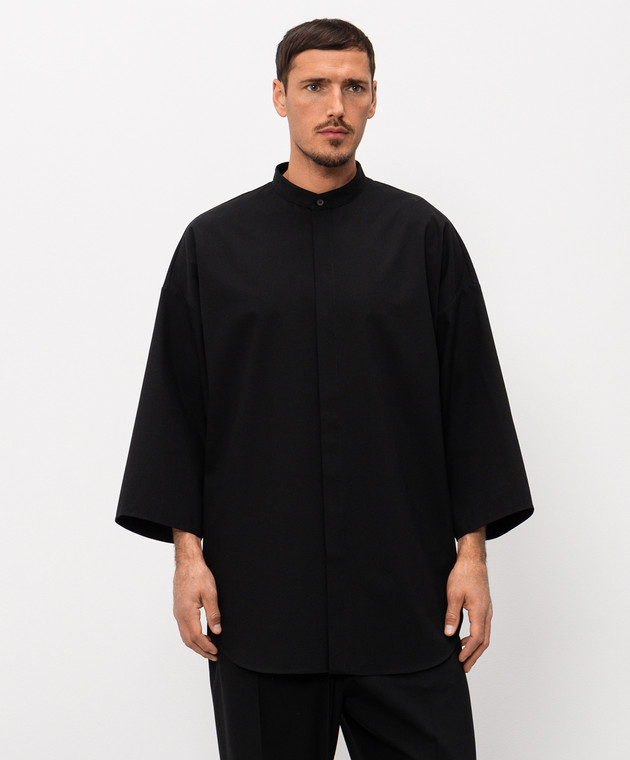 Fear of God Чорна сорочка Mandarin Relaxed з вовною FG9M60606OXF зображення 3