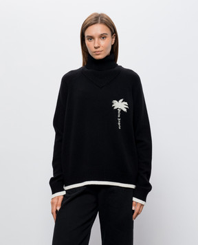 Palm Angels Чорний светр з вовни та кашеміру PAMHD001KN002w