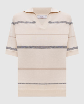 Peserico Бежеве поло в смужку A99092F149173M
