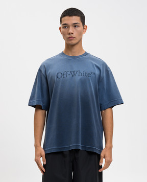 Off-White Синя футболка з логотипом 44MAA120F5J00P