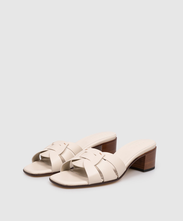 Doucal's Кожаные мюли цвета айвори DD8882EDITUF073 изображение 2