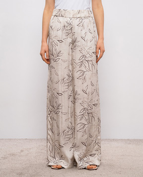 Peserico Бежеві палаццо в квітковий принт A0405204742