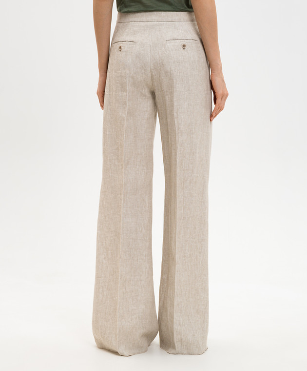 Max Mara Бежеві штани з льону MXSGINNICO зображення 4