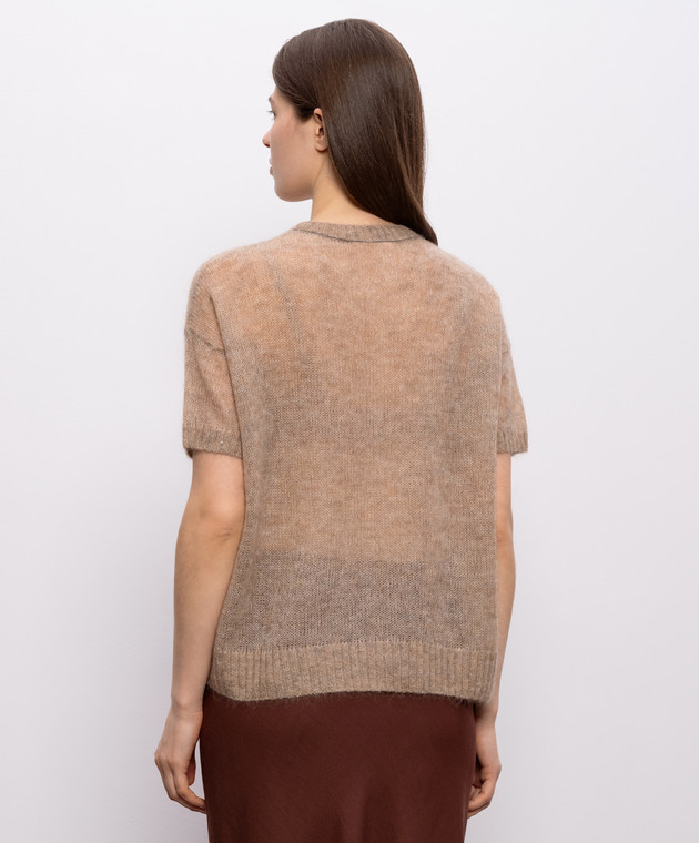 Brunello Cucinelli Бежевий топ з вовною M2I776860 зображення 4