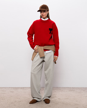 Ami Paris Красный свитер из шерсти UKS838018