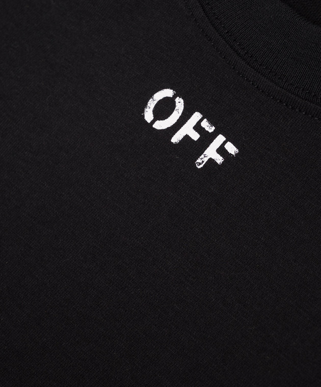 Off-White Детская черная футболка с принтом логотипа 44BAA002S26J006 изображение 3
