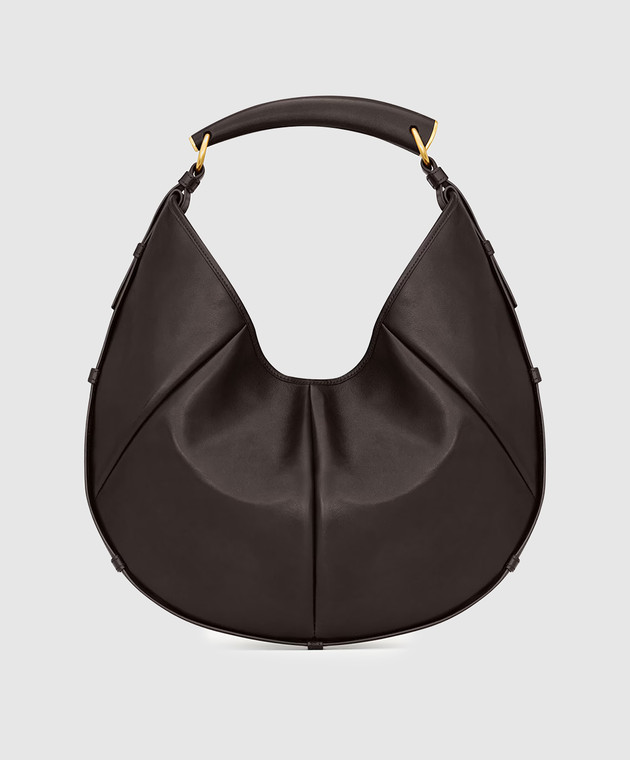 Saint Laurent Коричневая кожаная сумка-хобо MOMBASA 862029AAGWK изображение 3