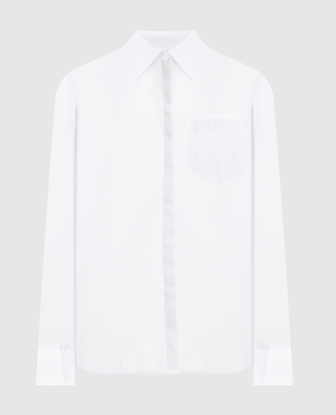 

Белая рубашка с вышивкой логотипа, Белый, Рубашки