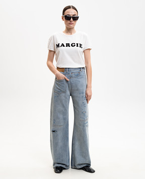 Maison Margiela MM6 Синие джинсы с прорехами S52LA0243M30055