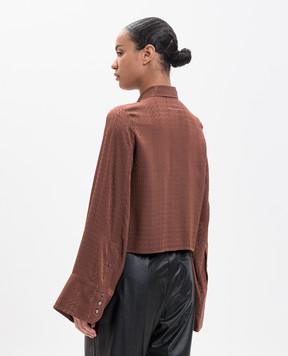 Maison Margiela MM6 Коричневые блузки в логотипе шаблон S52DT0044M36007