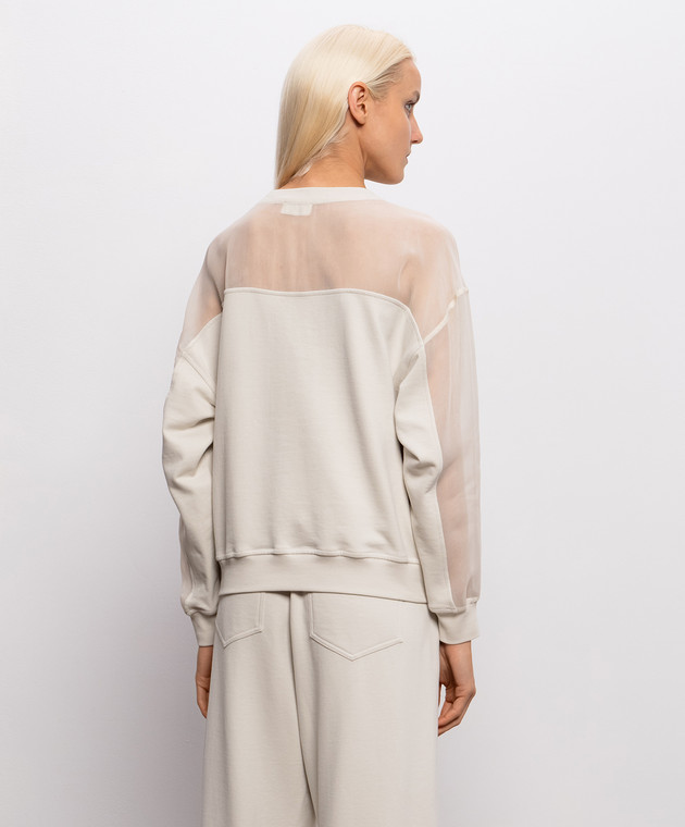 Brunello Cucinelli Свитшот цвета айвори с цепочкой мониль MN05NB2R00 изображение 4