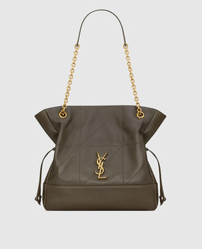 Saint Laurent Кожаная сумка JAMIE цвета хаки 862712AAB32