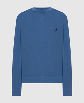 JW Anderson Голубой свитшот с вышивкой монограммы JW0298PG1905