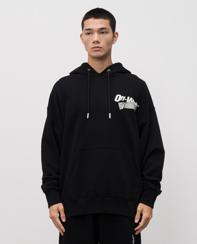 Off-White Чорне худі Cupid Tape 44MBB085F5F00Y