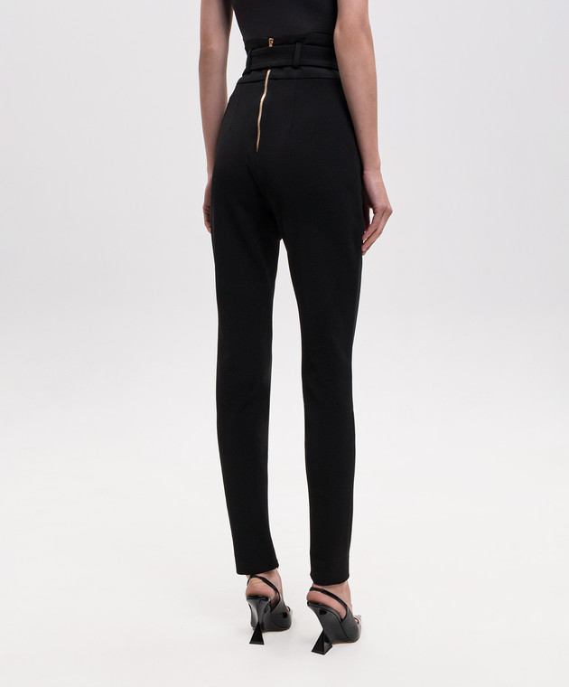 Balmain Чорні штани з високою посадкою з поясом GF1PL024JL05 зображення 4