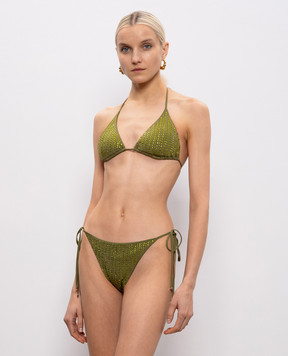 Venuja Зеленый купальник MALIBU с кристаллами BI005A