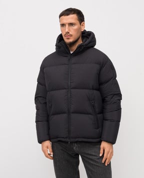 Moncler Черный пуховик с логотипом K20911A0006059815