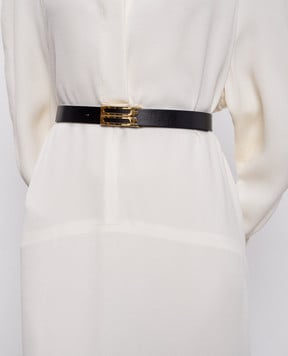 Victoria Beckham Чорний шкіряний ремінь Dorian 1324ABL005955A