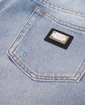 Dolce&Gabbana Дитячі блакитні джинси з проріхами L53P55LDD85812+