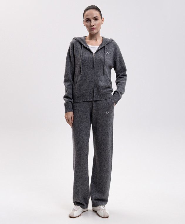 Sporty & Rich Серые брюки из кашемира и шерсти PA02782327GY34 изображение 2